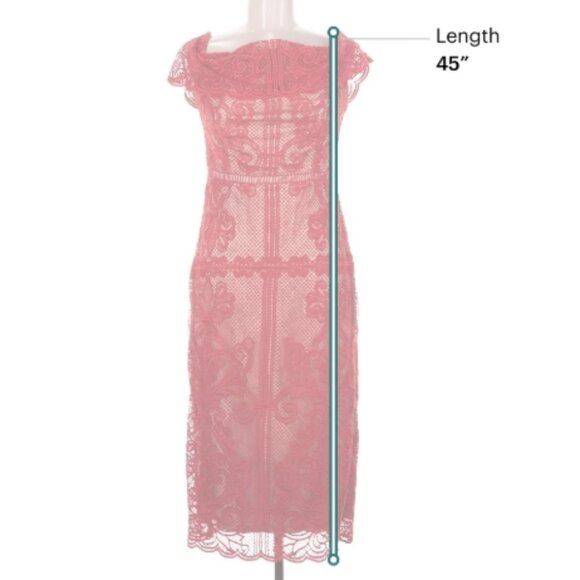 StyleStalker Red Lace Midi Cocktail Dress – Size M - Picture 5 of 6